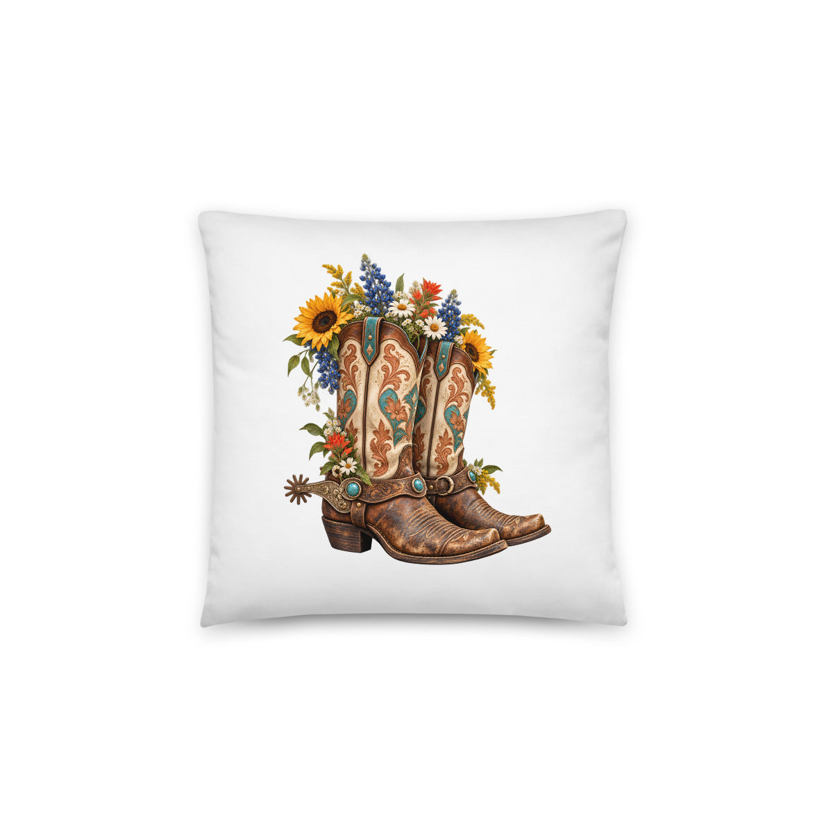 Stiefel mit Geschichte – Dekokissen 14 × 14 Zoll mit Füllung