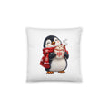 Pinguin mit Kakao – Dekokissen 14 × 14 Zoll mit Füllung