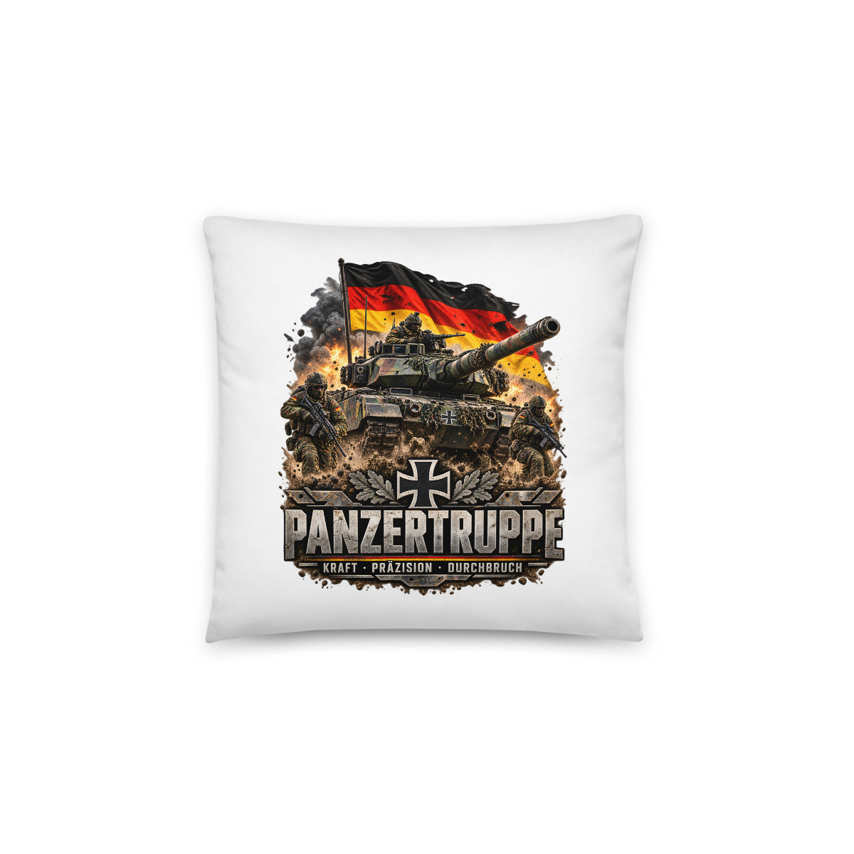 Panzertruppe Deutschland – Dekokissen 14 × 14 Zoll mit Füllung