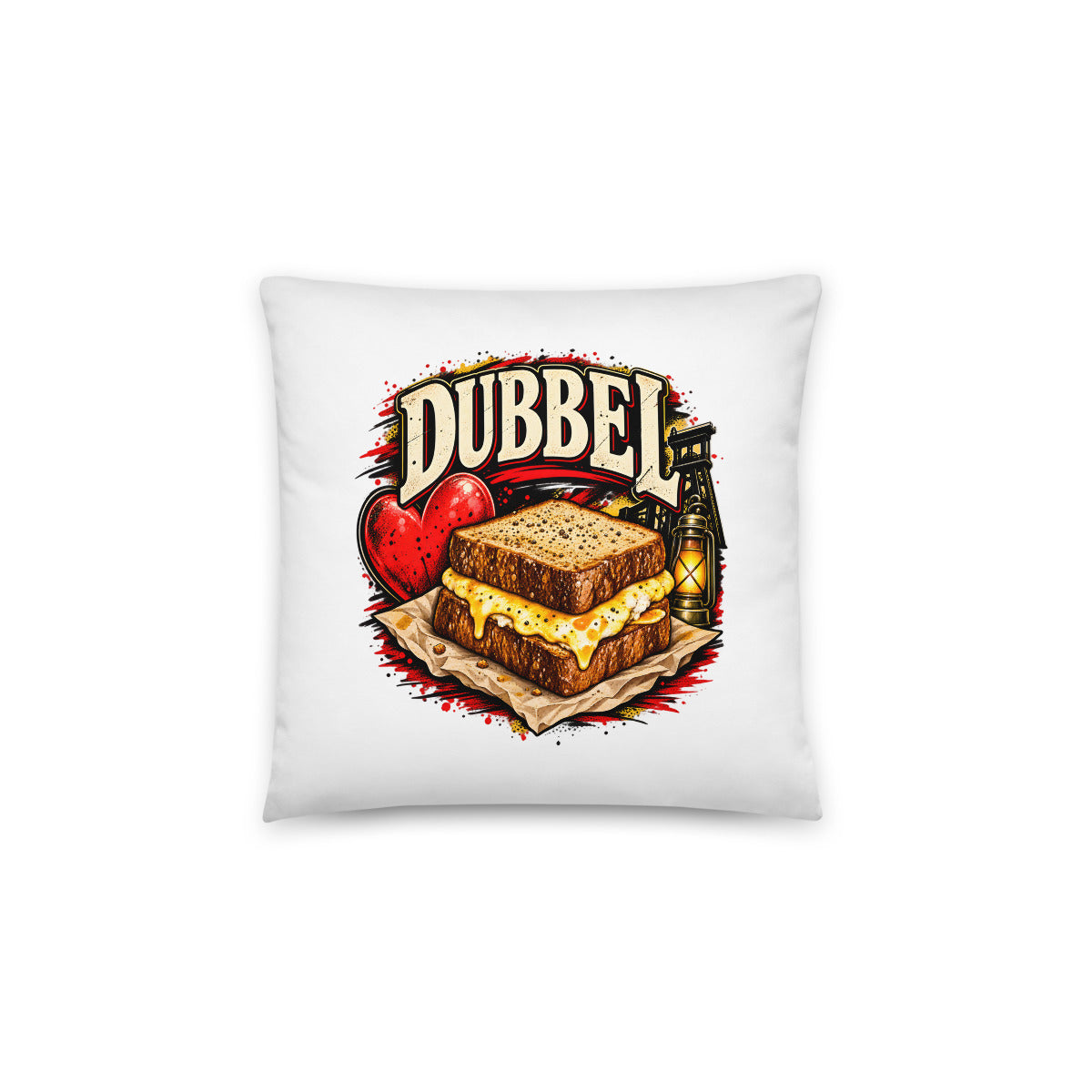 Dubbel Käse-Sandwich – Dekokissen 14 × 14 Zoll mit Füllung