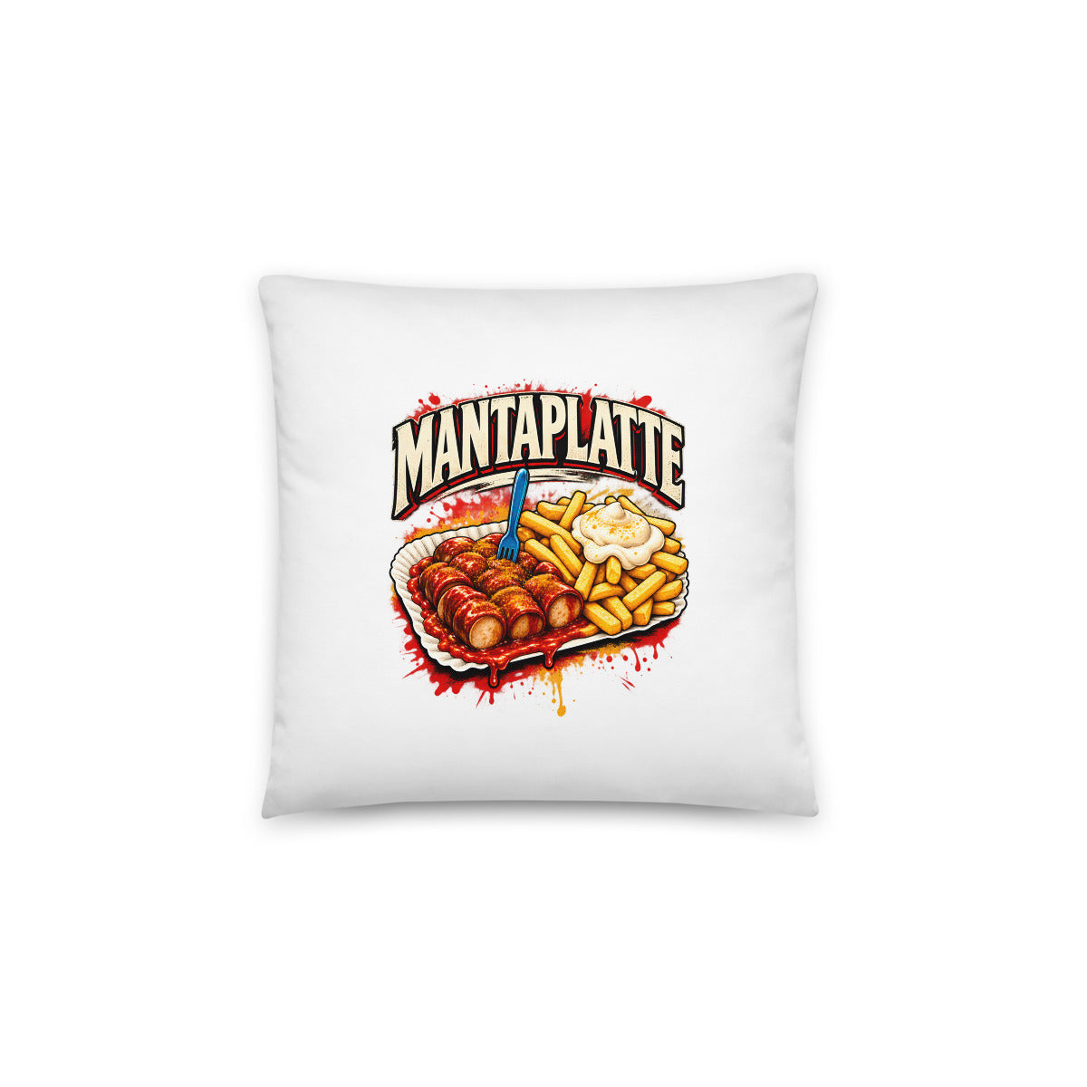 Mantaplatte – Dekokissen 14 × 14 Zoll mit Füllung