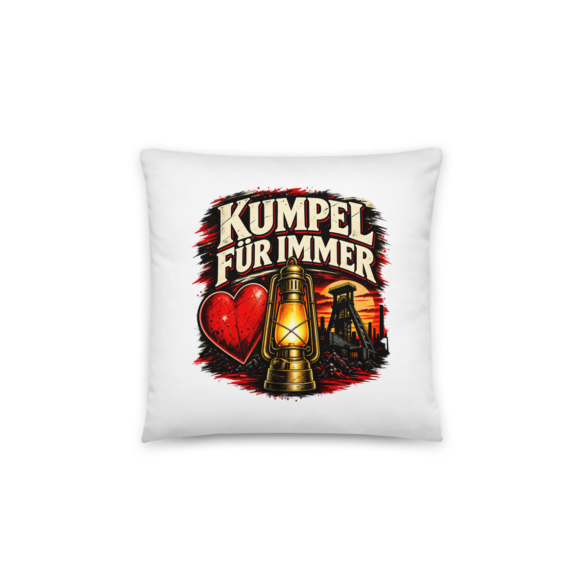 Kumpel für immer mit Bergbau-Motiv – Dekokissen 14 × 14 Zoll mit Füllung
