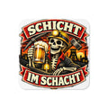 Schicht im Schacht Skelett Bergbau Bier – Kork-Untersetzer