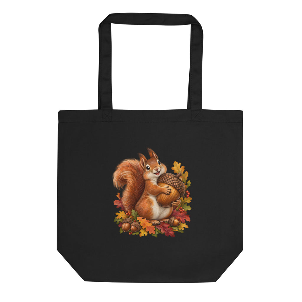 Eichhörnchen auf Vorrat – Bio-Baumwolltasche – Frontdruck