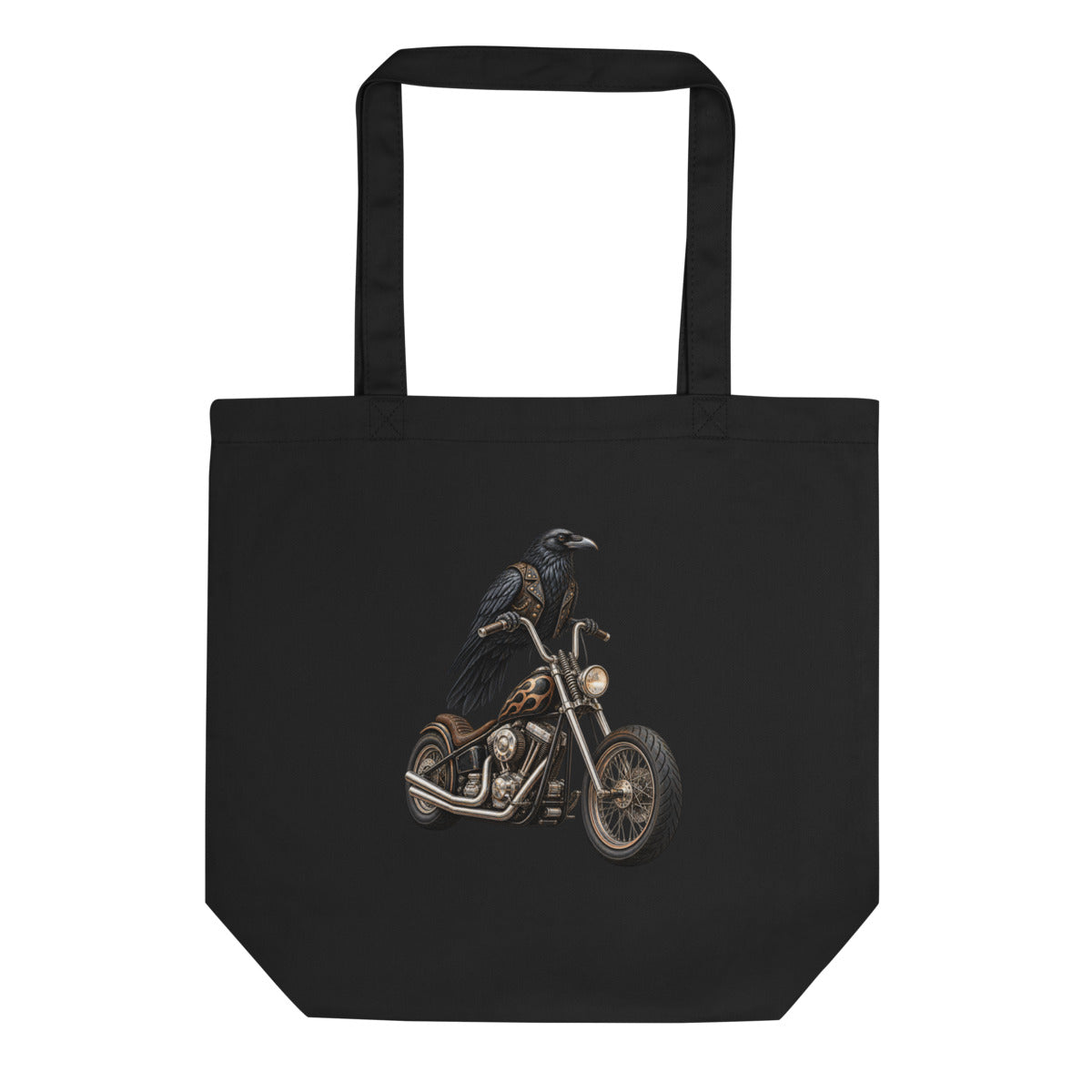 Rabe auf der Maschine – Bio-Baumwolltasche – Frontdruck