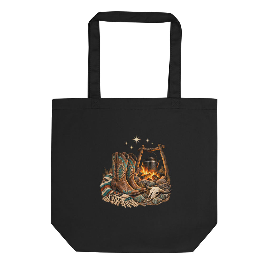 Lagerfeuer unter Sternen – Bio-Baumwolltasche – Frontdruck