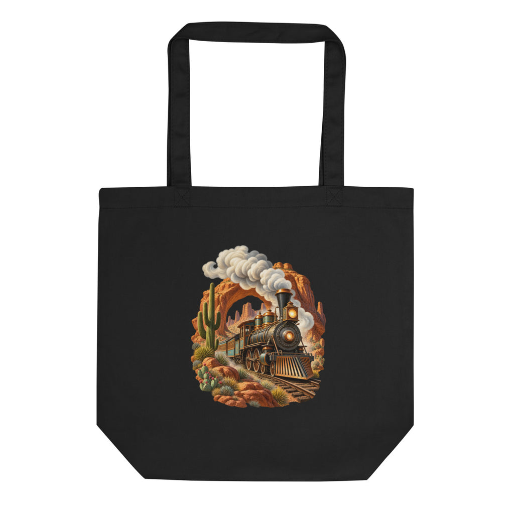 Lokomotive nach Westen – Bio-Baumwolltasche – Frontdruck