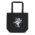Eisbär auf Schlittschuhen – Bio-Baumwolltasche – Frontdruck
