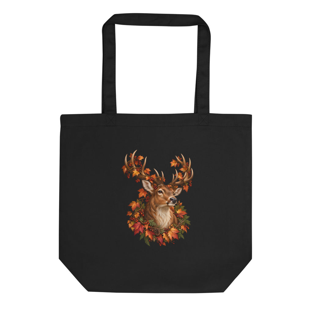 Hirsch im Kupferlaub – Bio-Baumwolltasche – Frontdruck