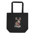 Winterhirsch mit Sternen – Bio-Baumwolltasche – Frontdruck