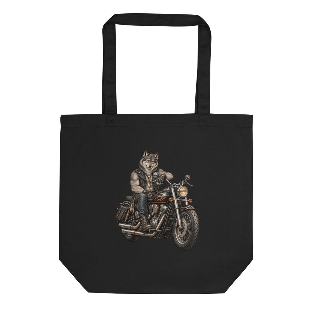 Wolf im Leder – Bio-Baumwolltasche – Frontdruck