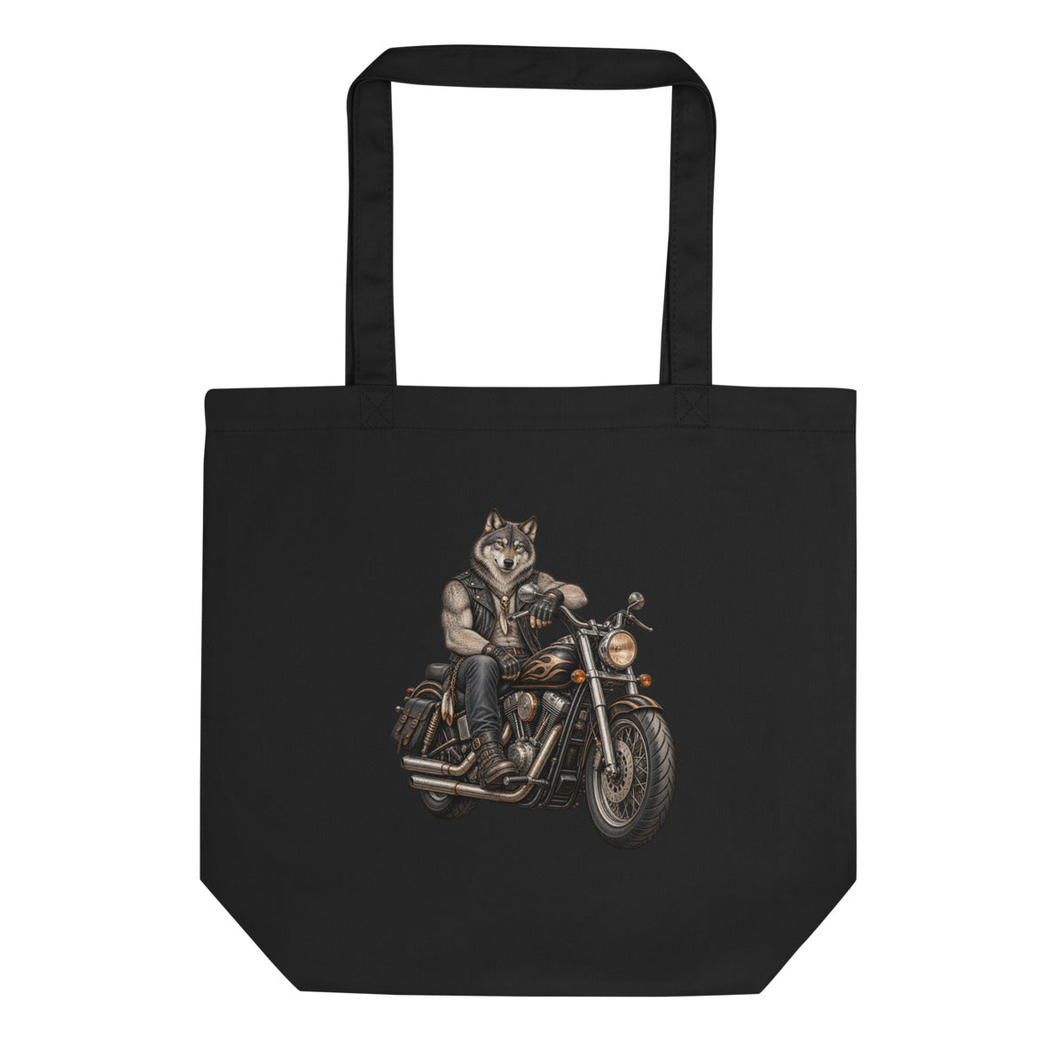 Wolf im Leder – Bio-Baumwolltasche – Frontdruck