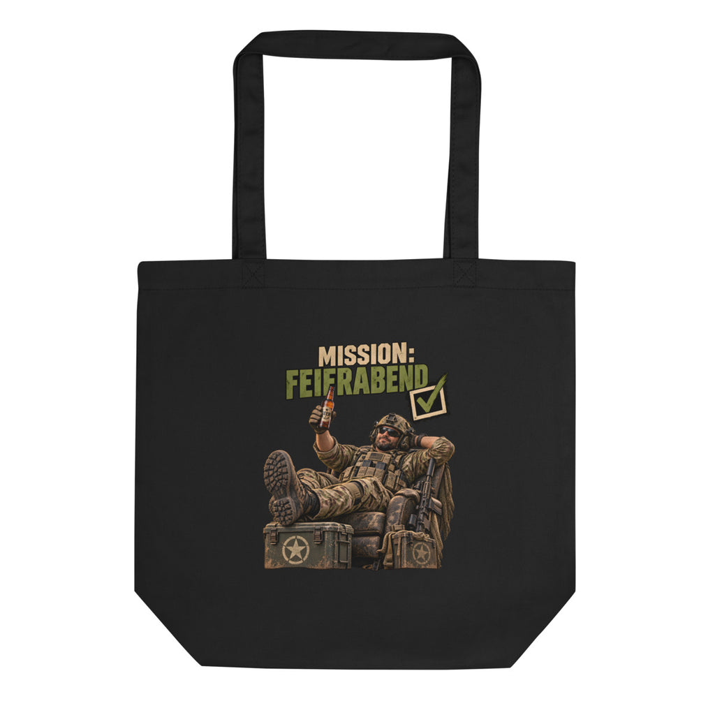 Mission: Feierabend – Bio-Baumwolltasche – Frontdruck