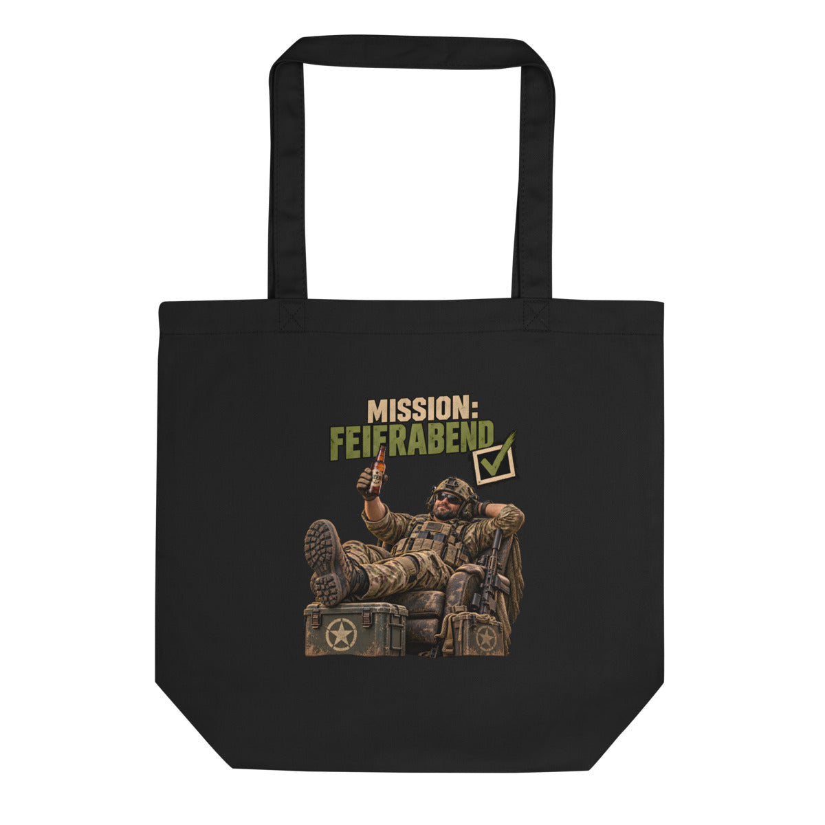 Mission: Feierabend – Bio-Baumwolltasche – Frontdruck