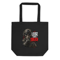 Soldat mit Totenschädel und Shushing-Geste – Bio-Baumwolltasche – Frontdruck