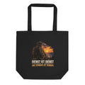 Soldat vor Sonnenuntergang mit Spruch – Bio-Baumwolltasche – Frontdruck