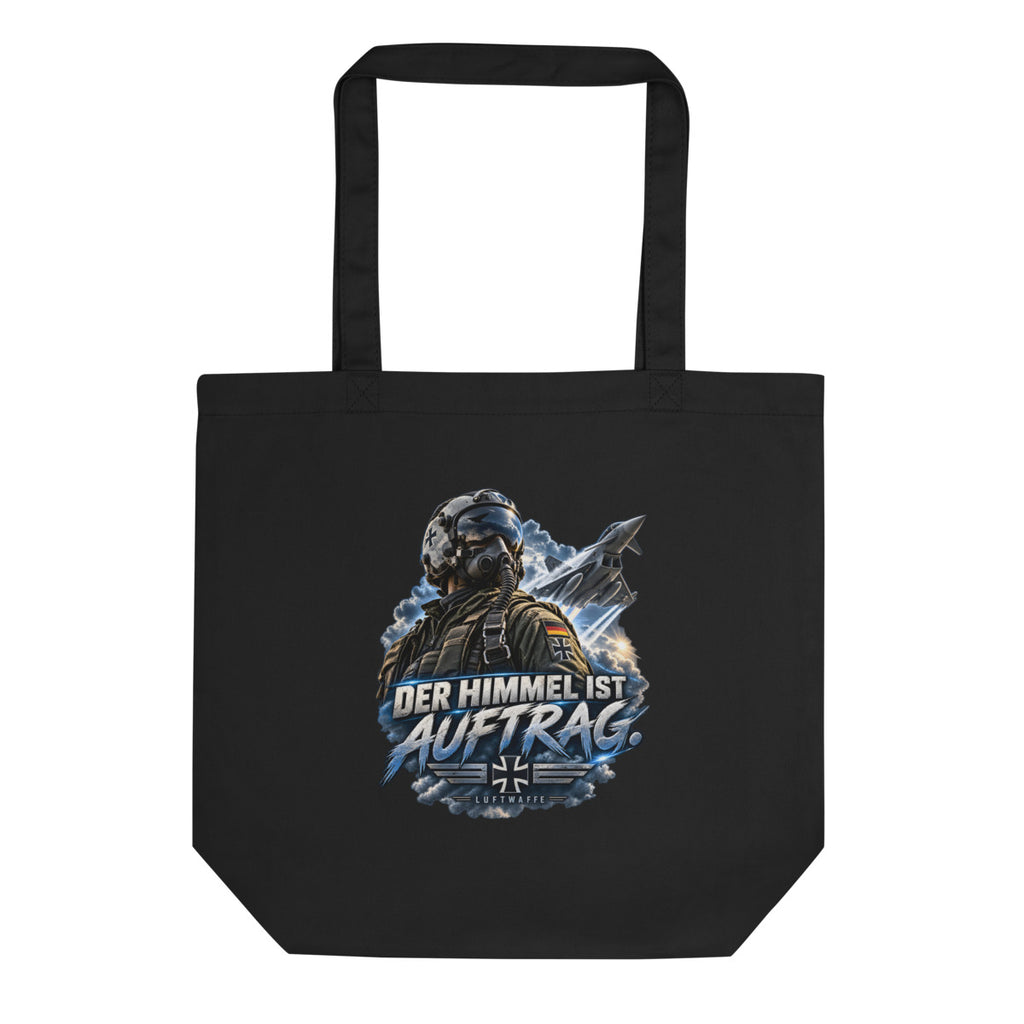 Der Himmel ist Auftrag - Luftwaffe – Bio-Baumwolltasche – Frontdruck