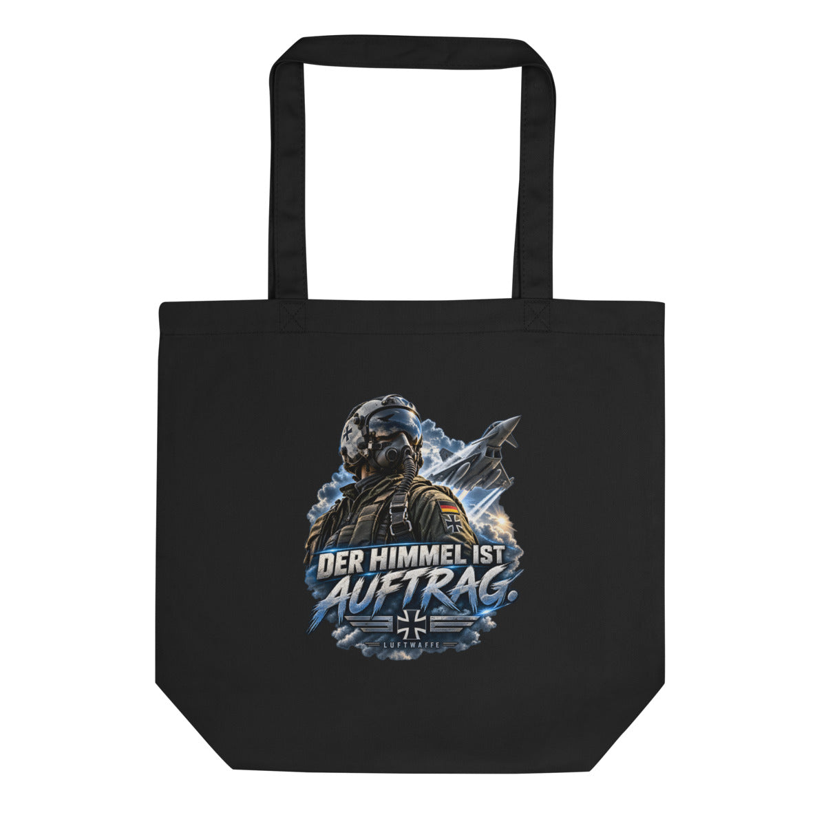 Der Himmel ist Auftrag - Luftwaffe – Bio-Baumwolltasche – Frontdruck