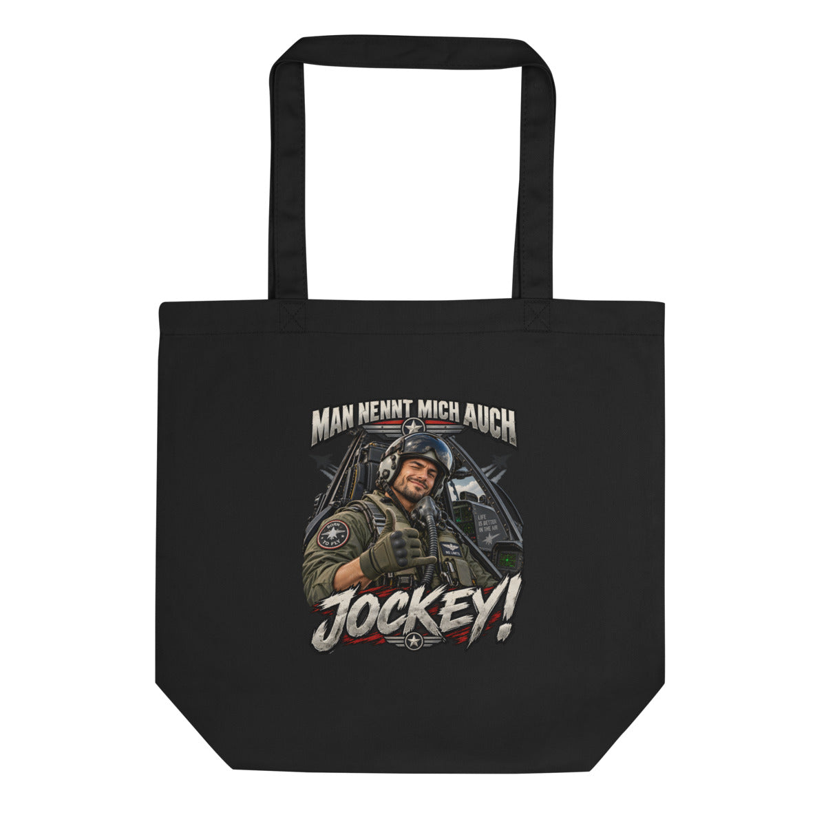 Man nennt mich auch Jockey! – Bio-Baumwolltasche – Frontdruck