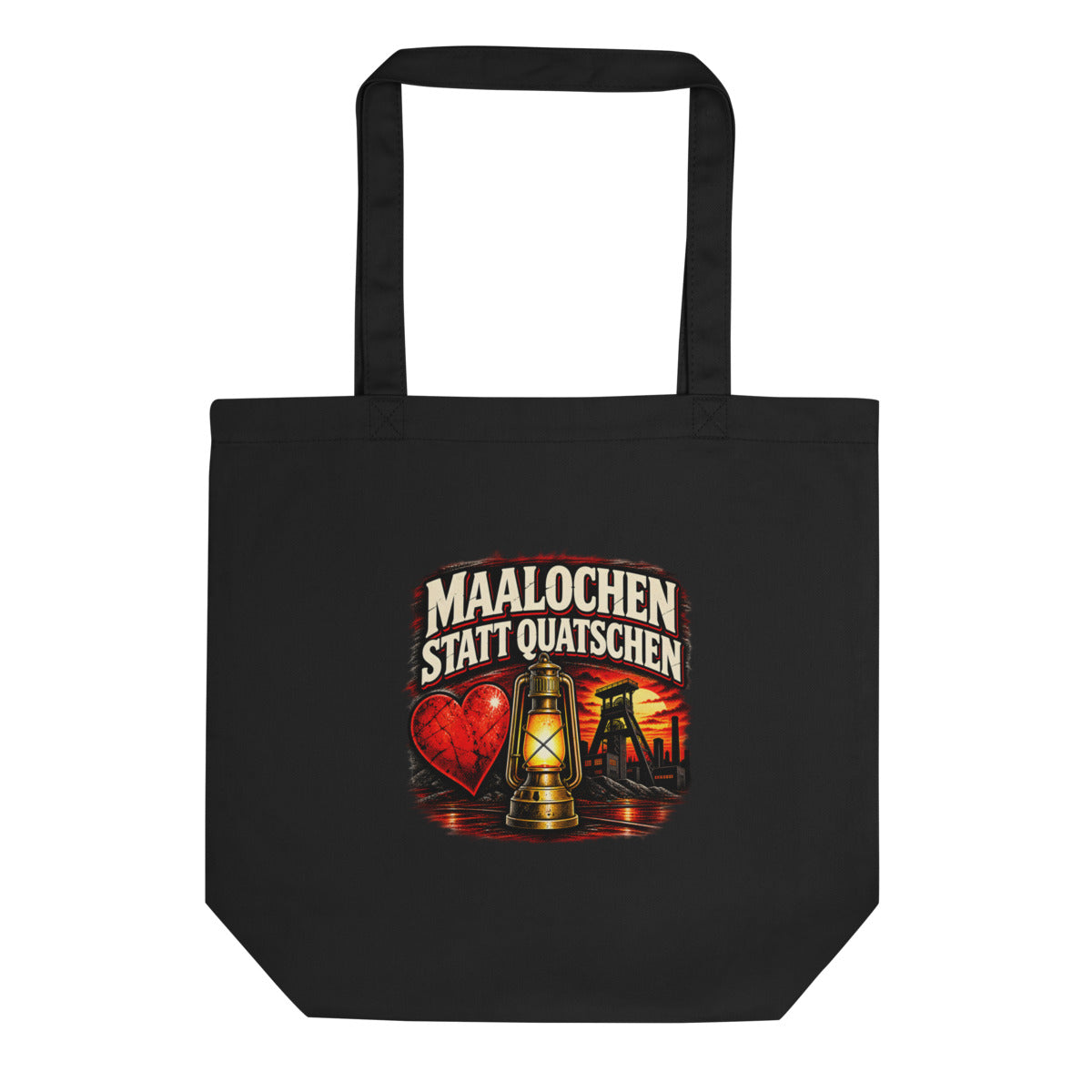 Maalochen statt Quatschen – Bio-Baumwolltasche – Frontdruck