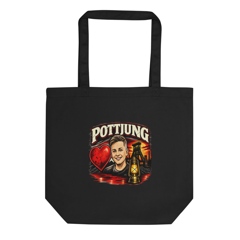 Pottjung mit Bergbau-Motiv – Bio-Baumwolltasche – Frontdruck