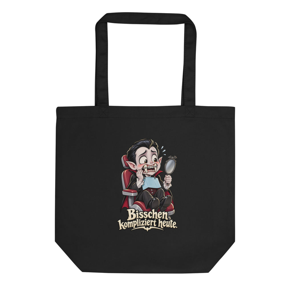 Vampir beim Zahnarzt – Bio-Baumwolltasche – Frontdruck