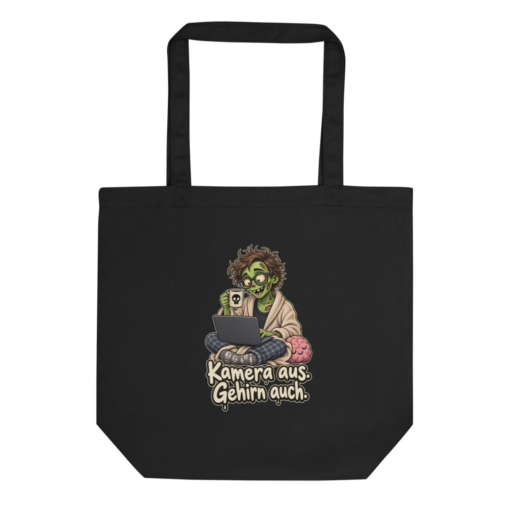 Zombie im Homeoffice – Bio-Baumwolltasche – Frontdruck