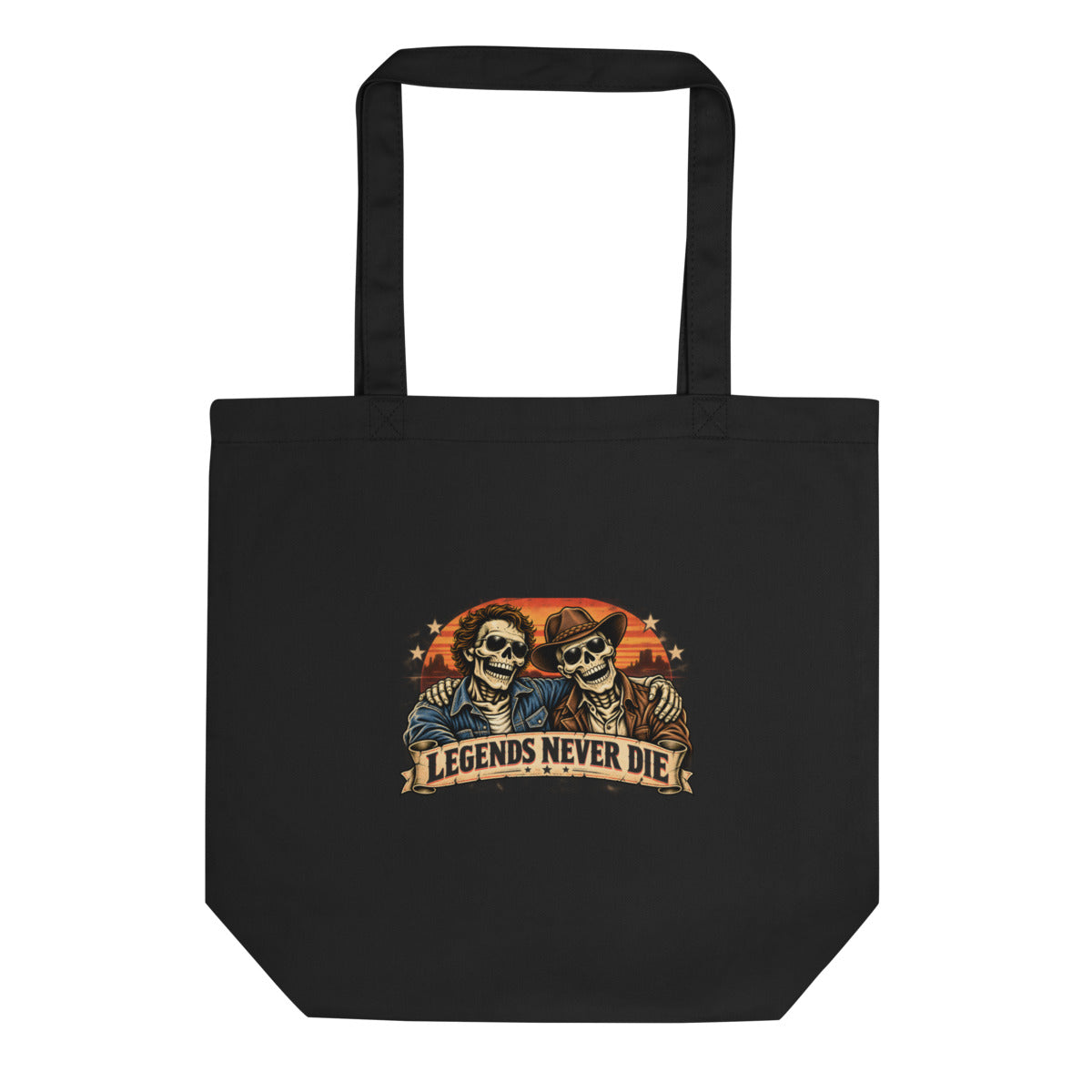 Legends Never Die - Skelettfreunde – Bio-Baumwolltasche – Frontdruck