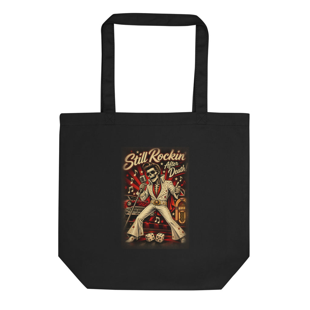 Rockabilly Skelett Elvis – Bio-Baumwolltasche – Frontdruck