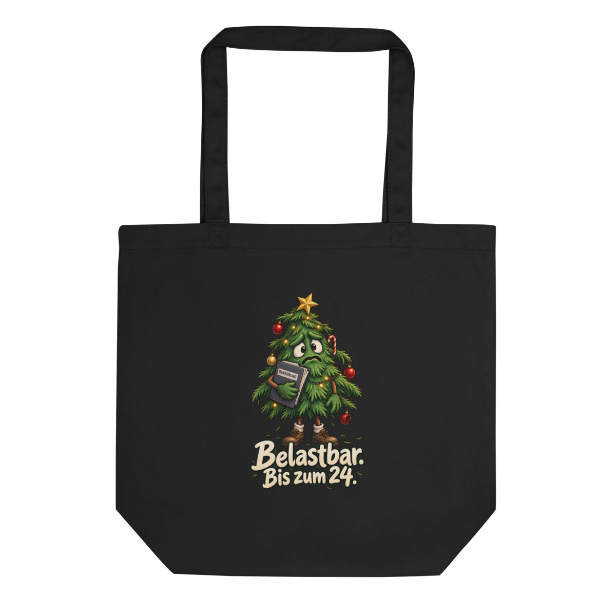 Weihnachtsbaum auf Jobsuche – Bio-Baumwolltasche – Frontdruck