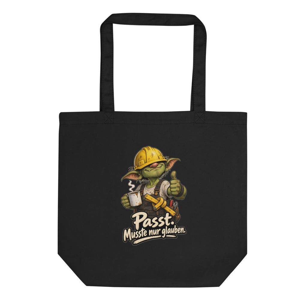 Baustellen-Kobold – Bio-Baumwolltasche – Frontdruck