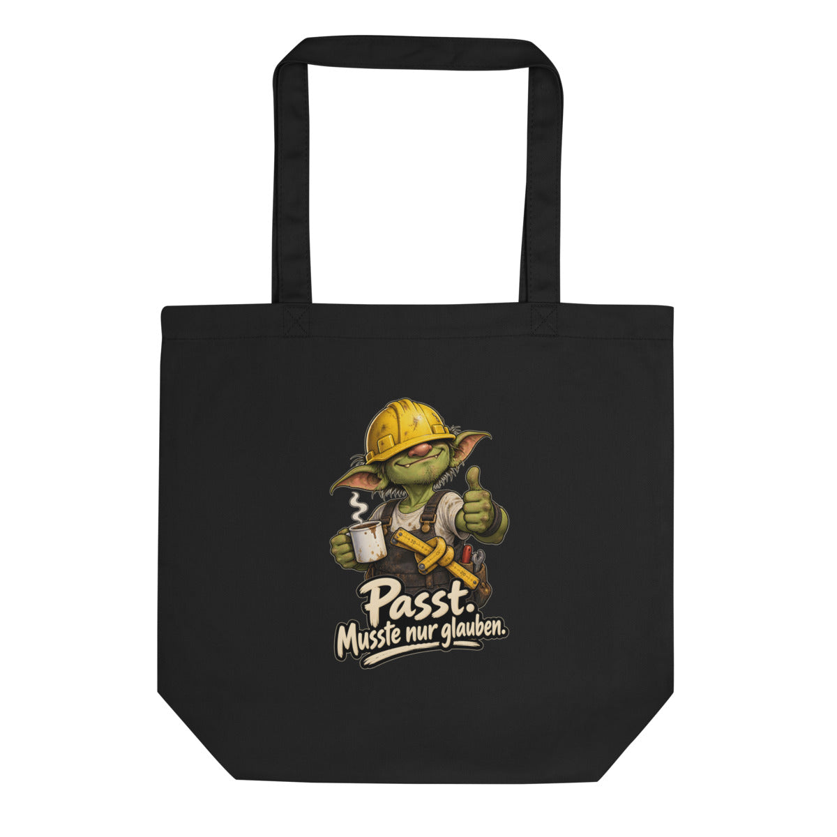 Baustellen-Kobold – Bio-Baumwolltasche – Frontdruck