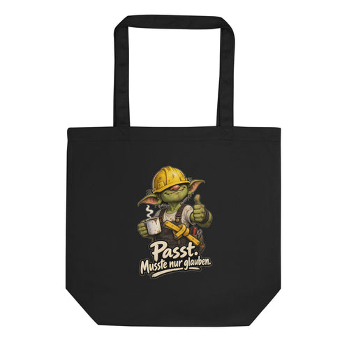Baustellen-Kobold – Bio-Baumwolltasche – Frontdruck