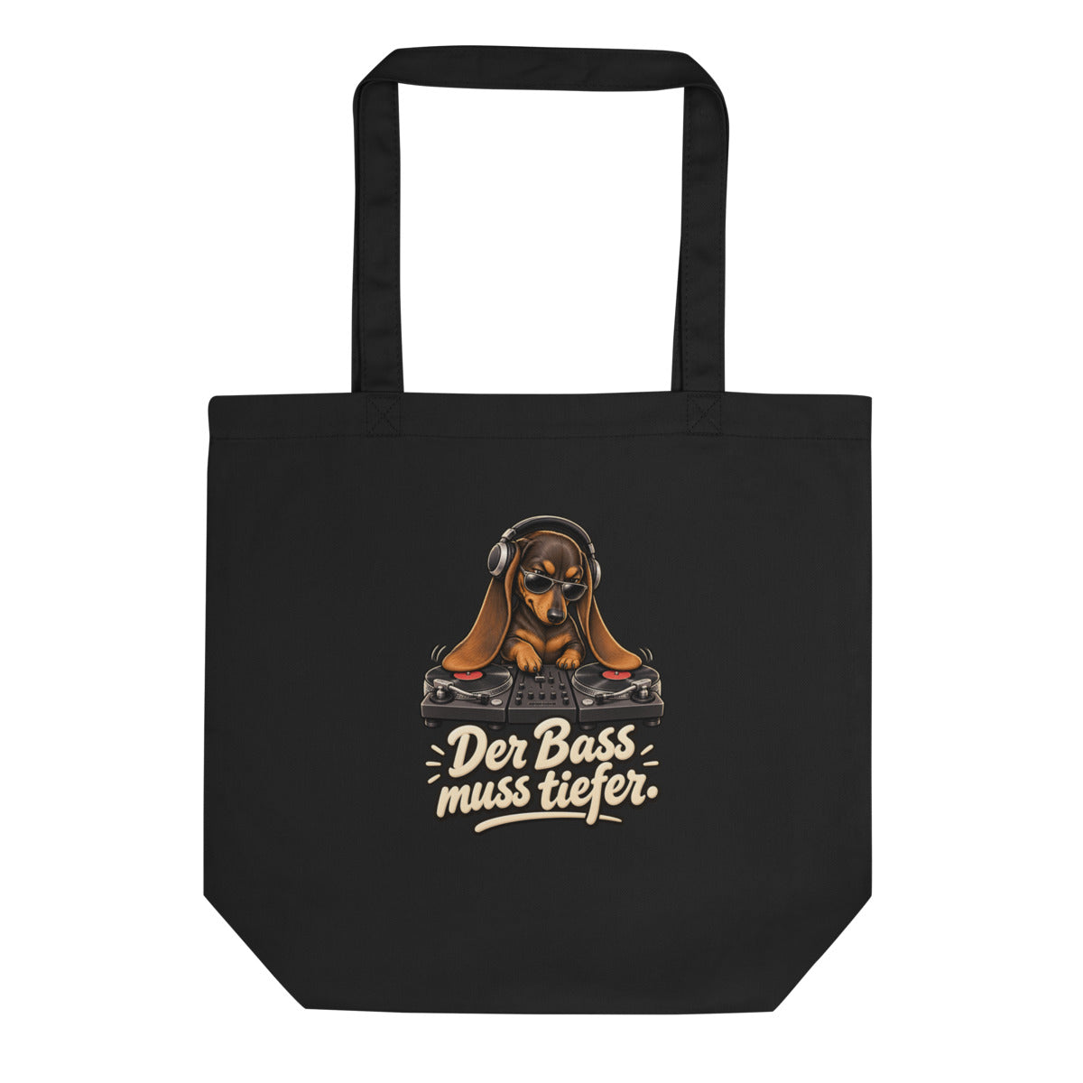 DJ Dackel – Bio-Baumwolltasche – Frontdruck