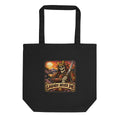 Skelett-Samurai mit Schriftzug "Legends Never Die" – Bio-Baumwolltasche – Frontdruck