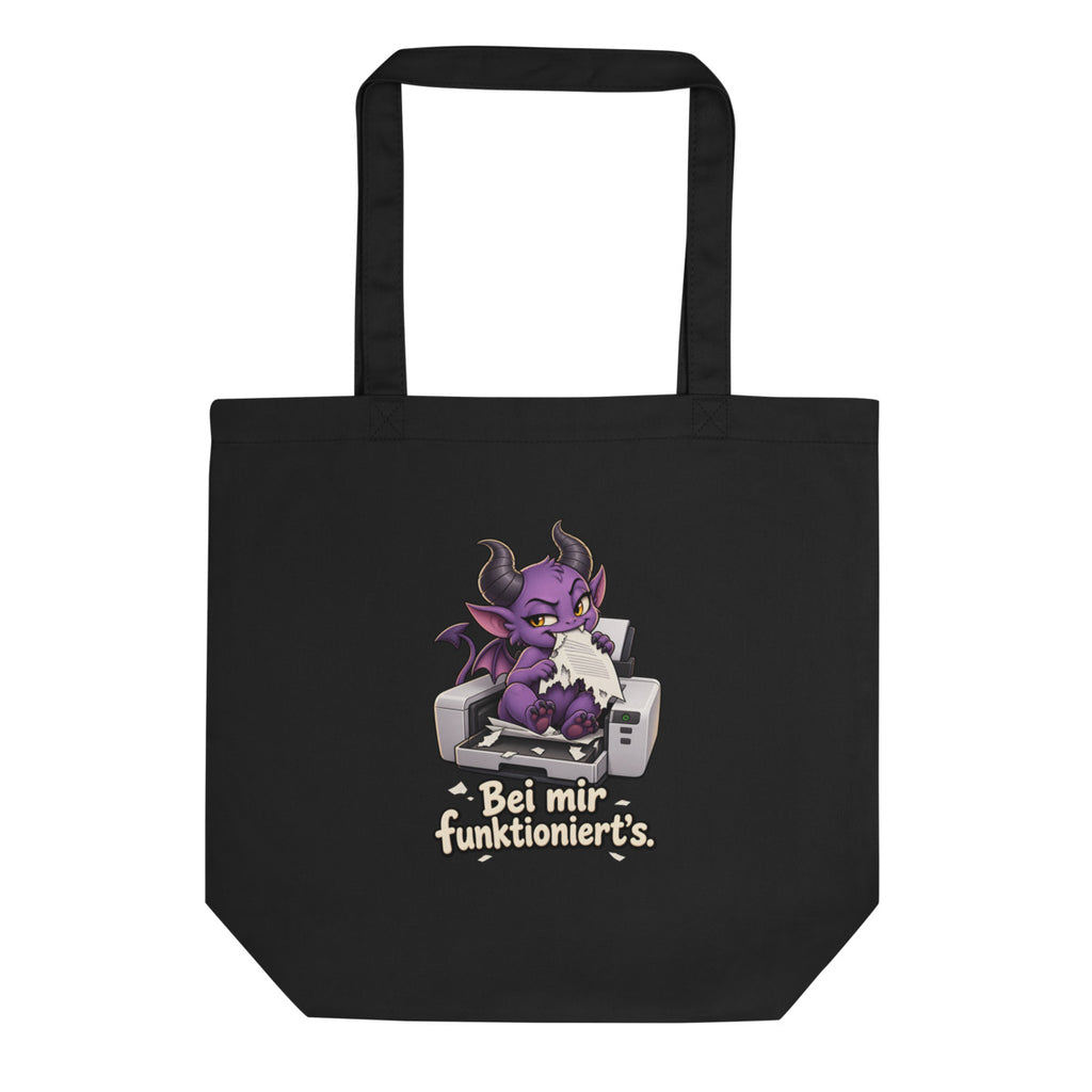 Drucker-Dämon – Bio-Baumwolltasche – Frontdruck