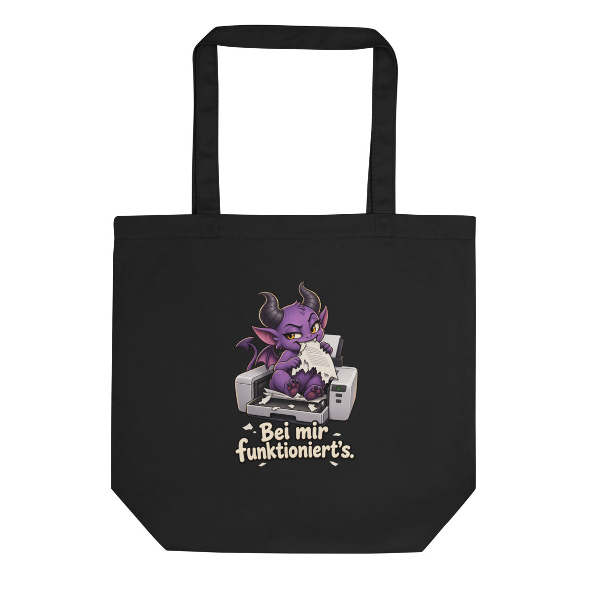 Drucker-Dämon – Bio-Baumwolltasche – Frontdruck