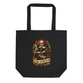 Skelett Shakespeare mit Feder und Buch – Bio-Baumwolltasche – Frontdruck