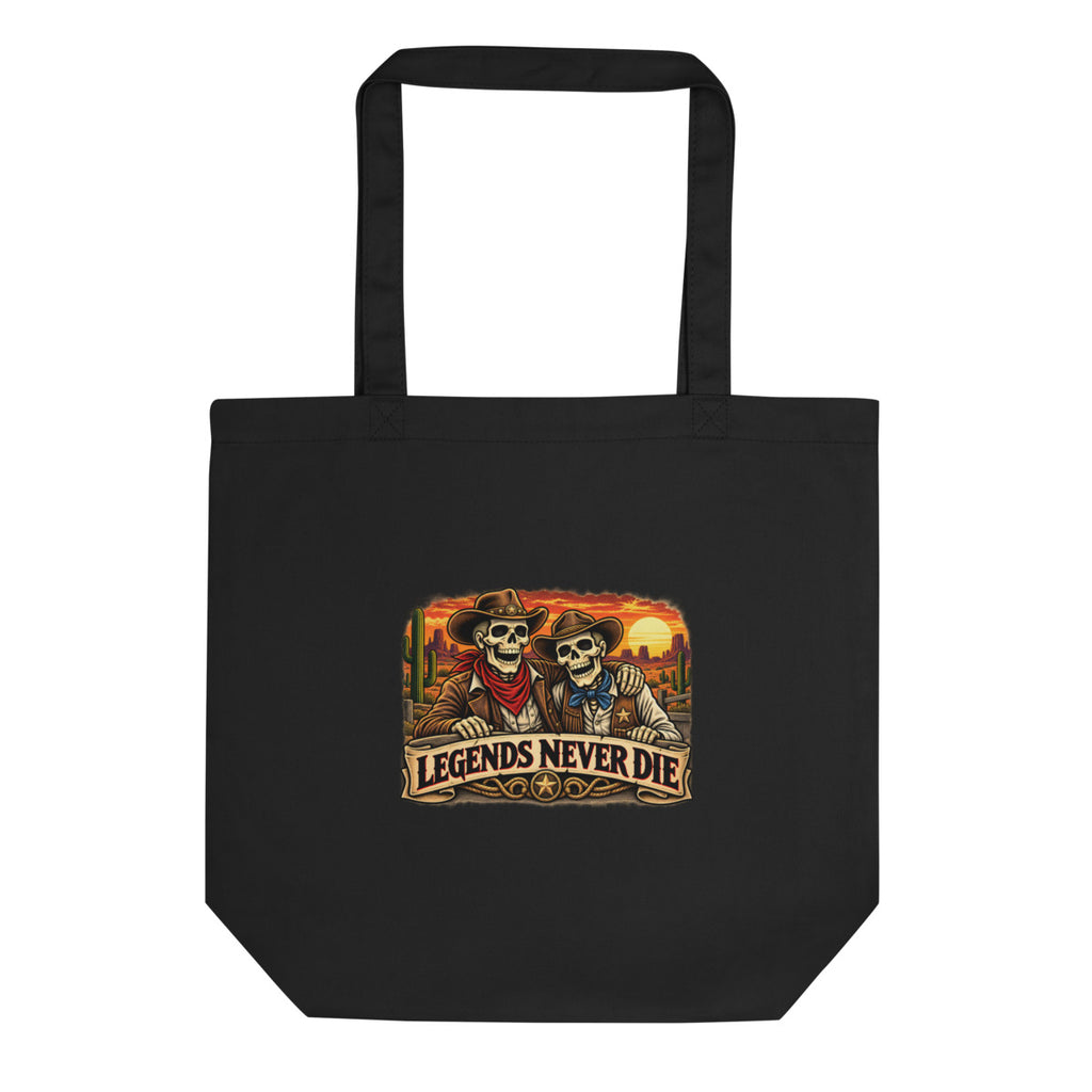 Western Skelett Legenden – Bio-Baumwolltasche – Frontdruck