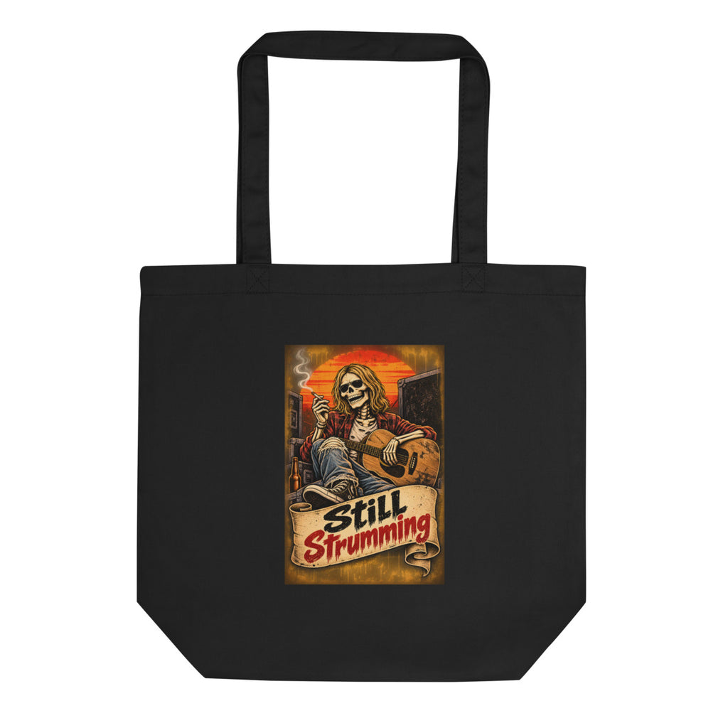 Still Strumming – Skelett-Gitarrist – Bio-Baumwolltasche – Frontdruck