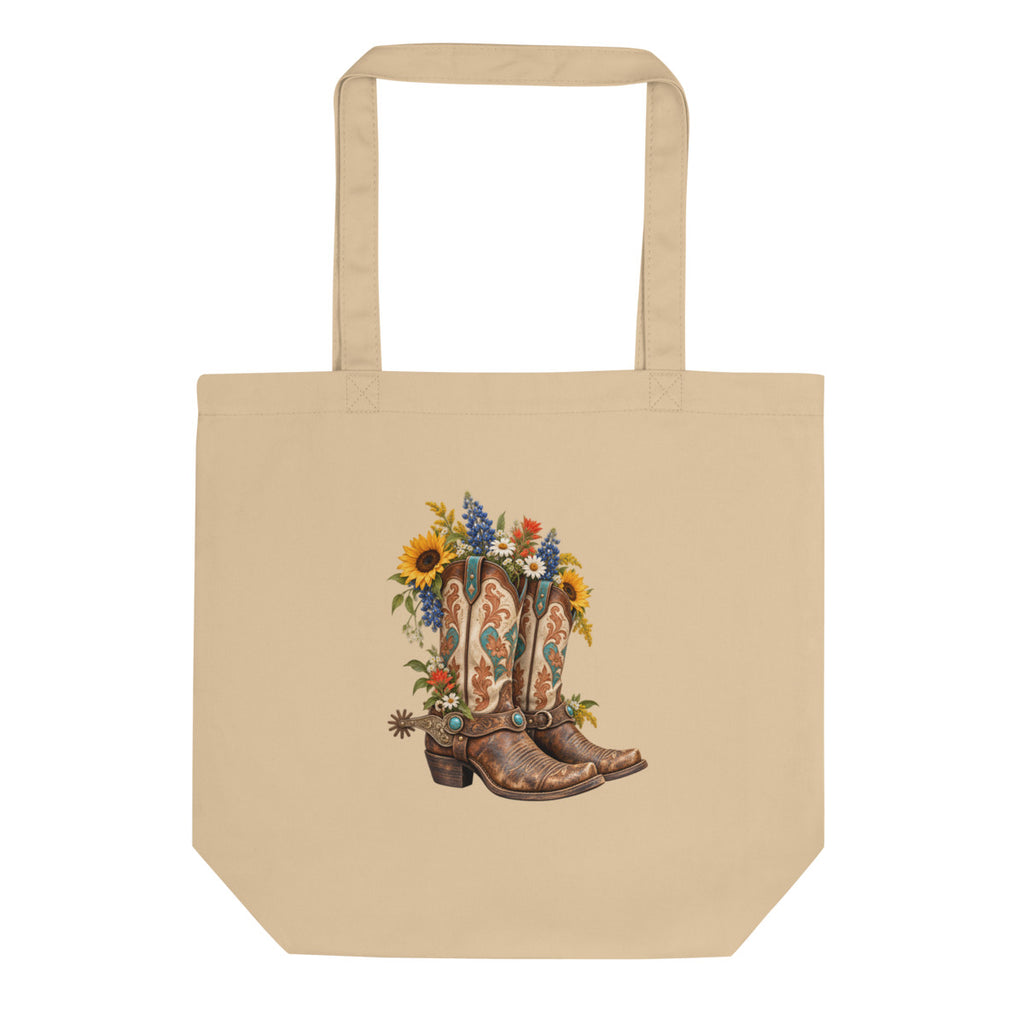 Stiefel mit Geschichte – Bio-Baumwolltasche – Frontdruck