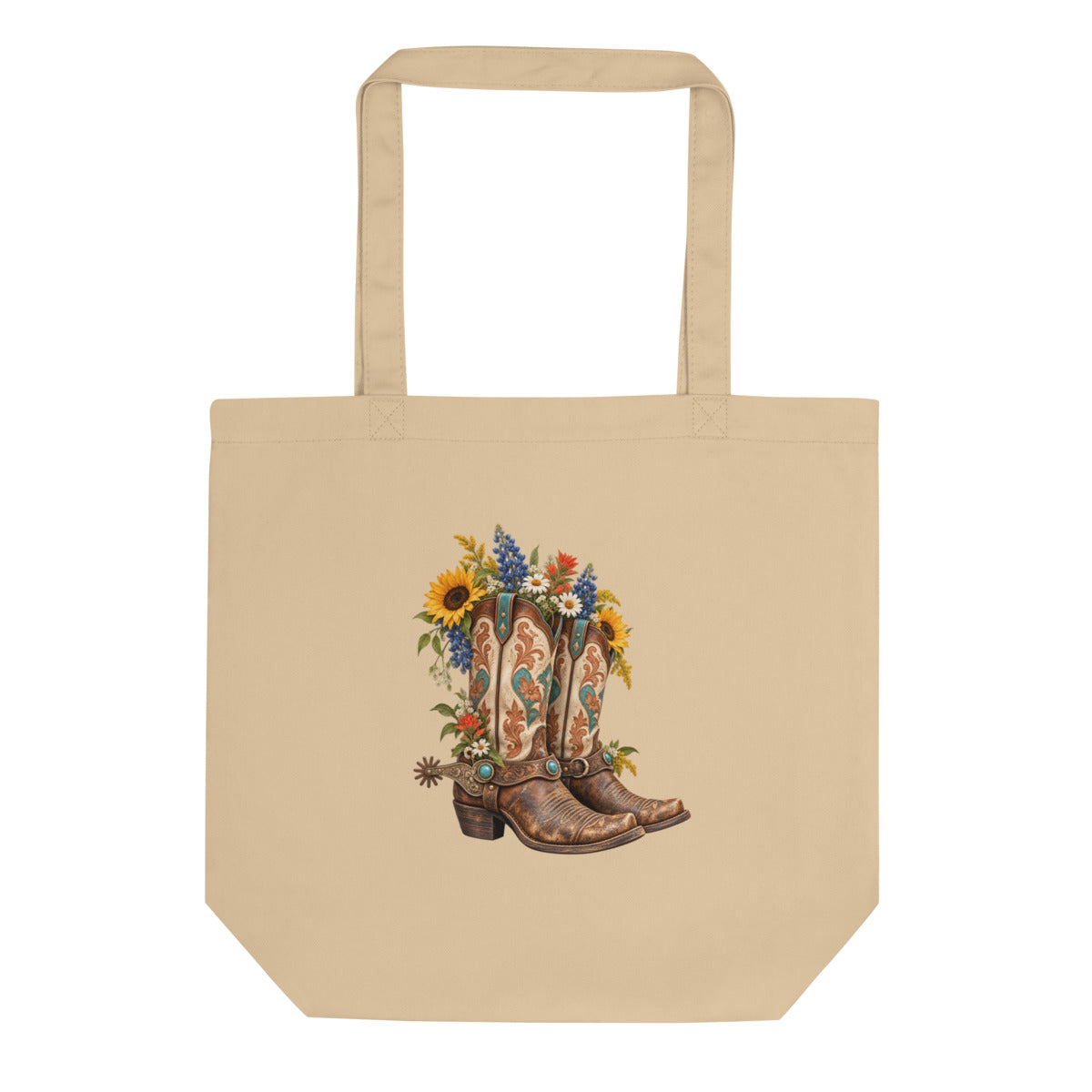 Stiefel mit Geschichte – Bio-Baumwolltasche – Frontdruck