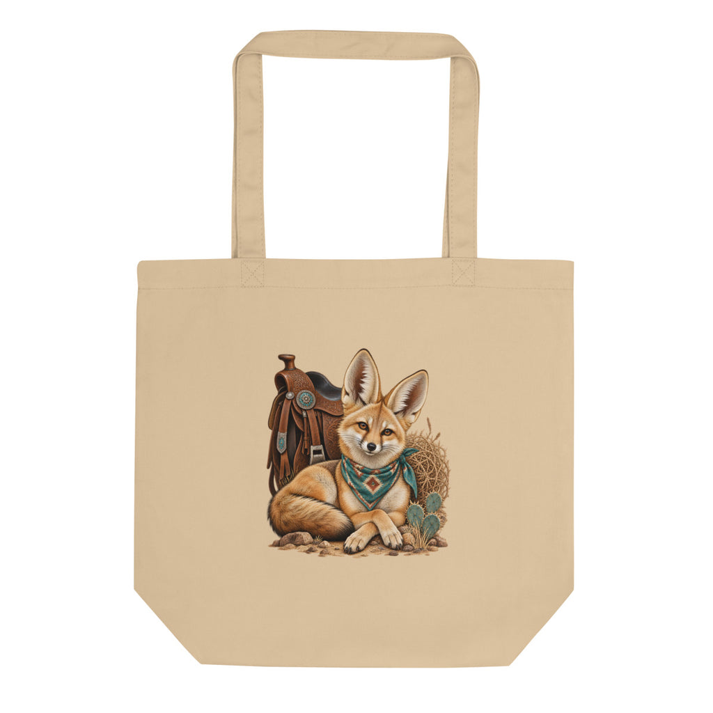 Wüstenfuchs auf Reise – Bio-Baumwolltasche – Frontdruck
