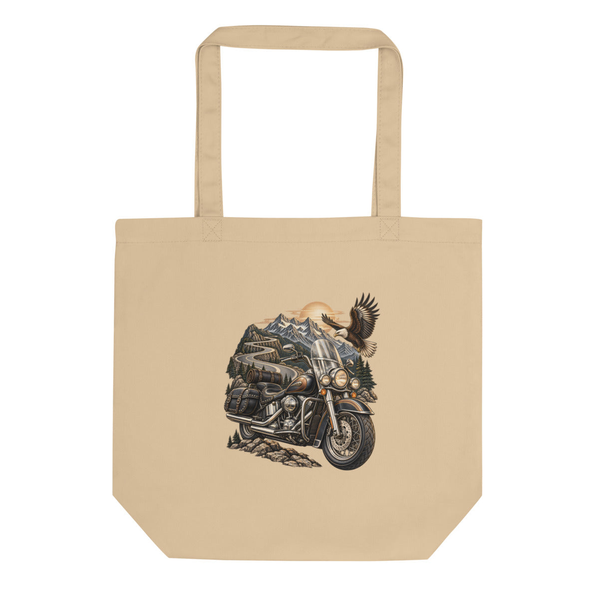 Freiheit am Bergpass – Bio-Baumwolltasche – Frontdruck