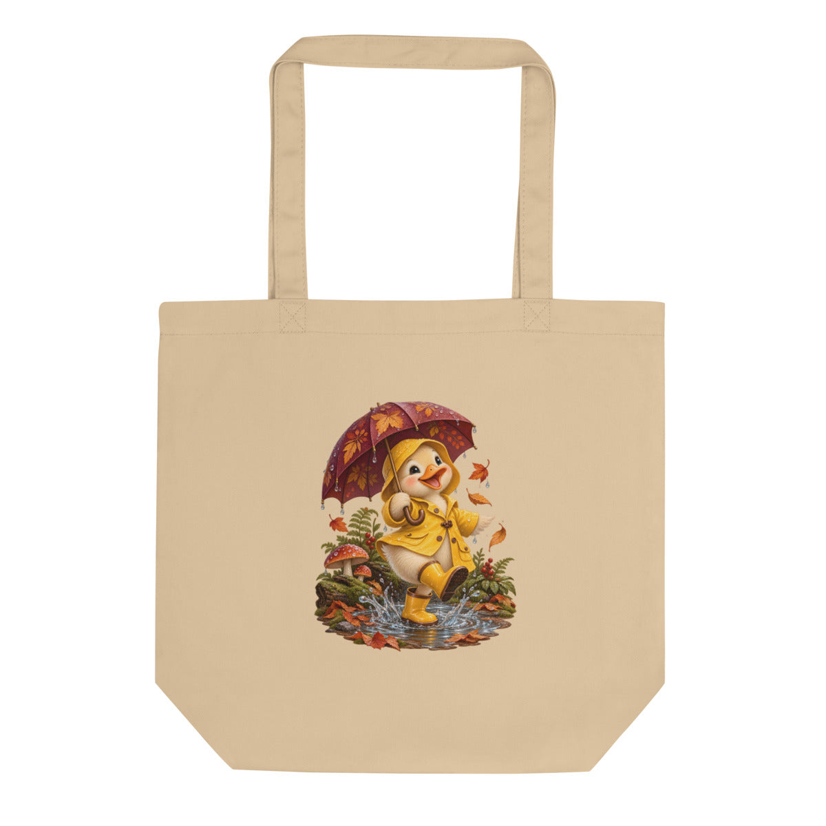 Regentanz der Ente – Bio-Baumwolltasche – Frontdruck