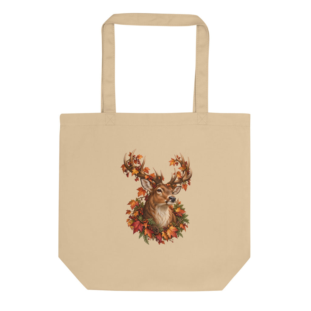 Hirsch im Kupferlaub – Bio-Baumwolltasche – Frontdruck