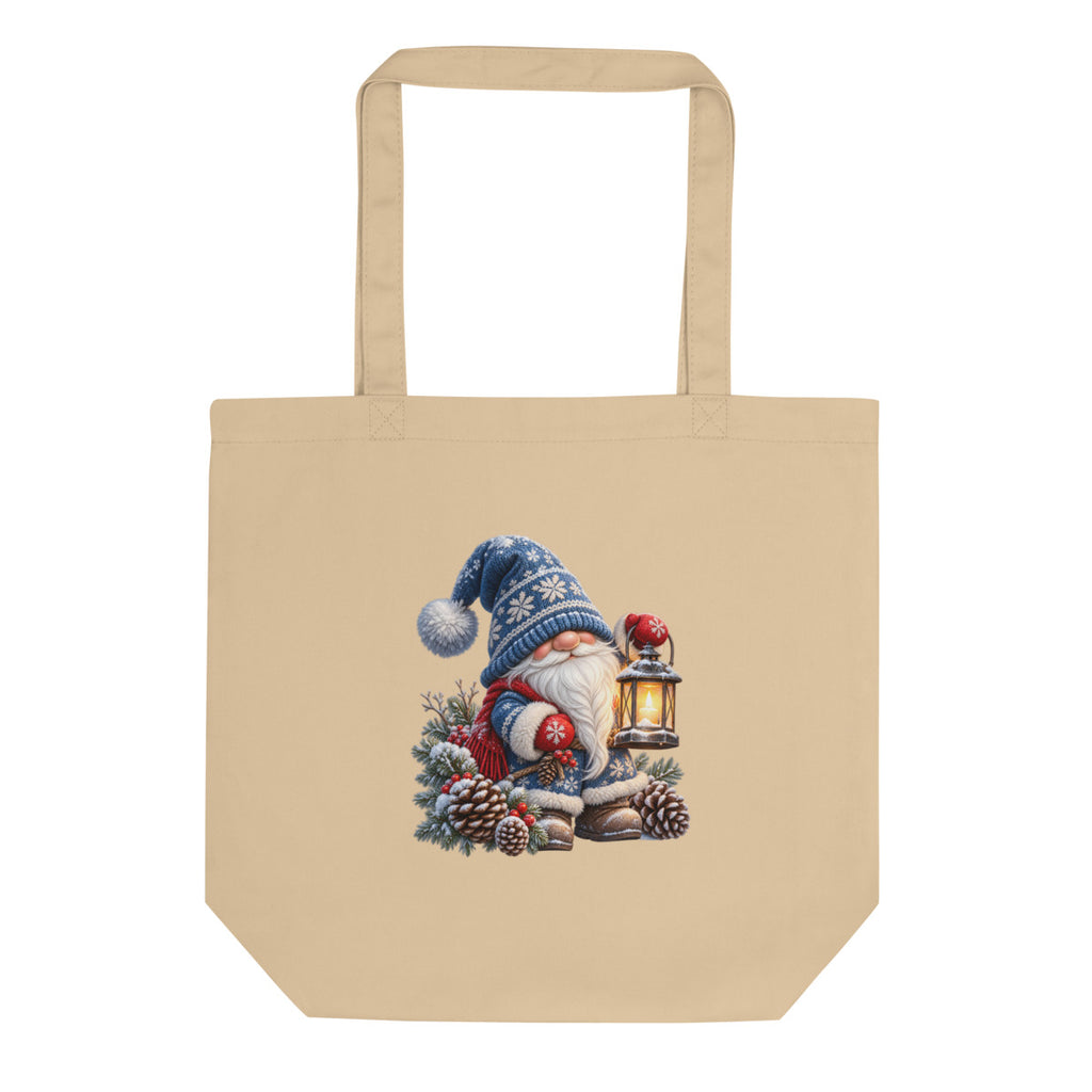 Winterwichtel mit Laterne – Bio-Baumwolltasche – Frontdruck