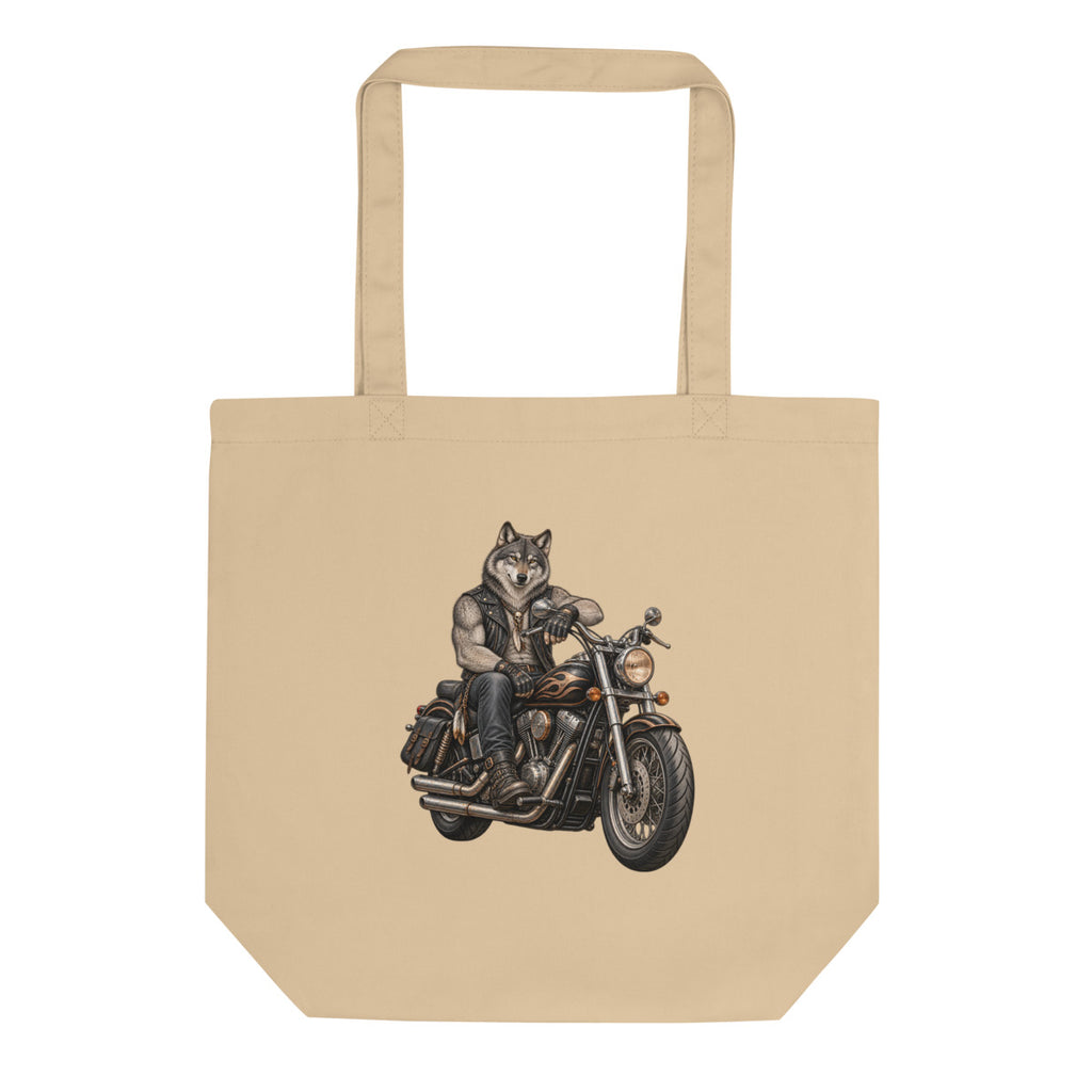 Wolf im Leder – Bio-Baumwolltasche – Frontdruck