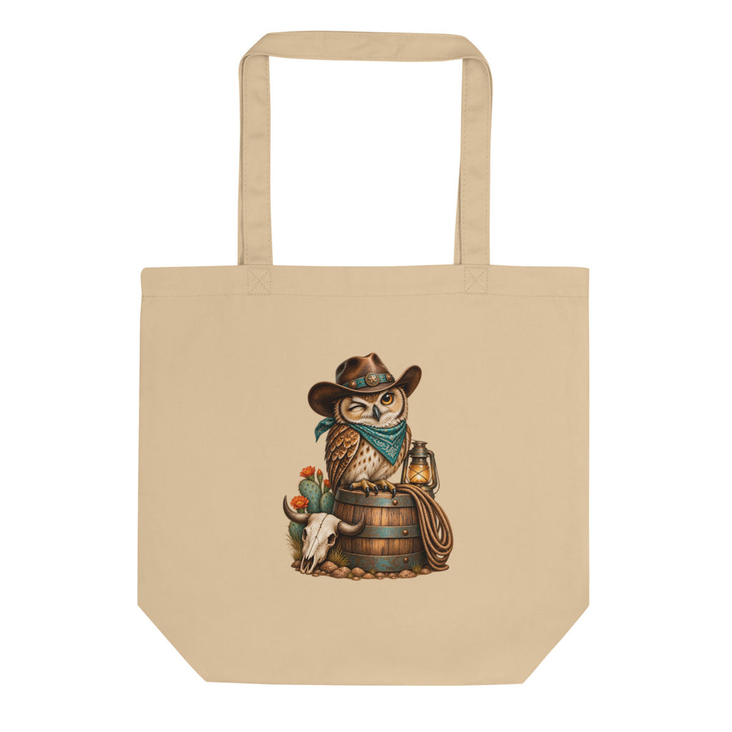 Saloon-Eule – Bio-Baumwolltasche – Frontdruck