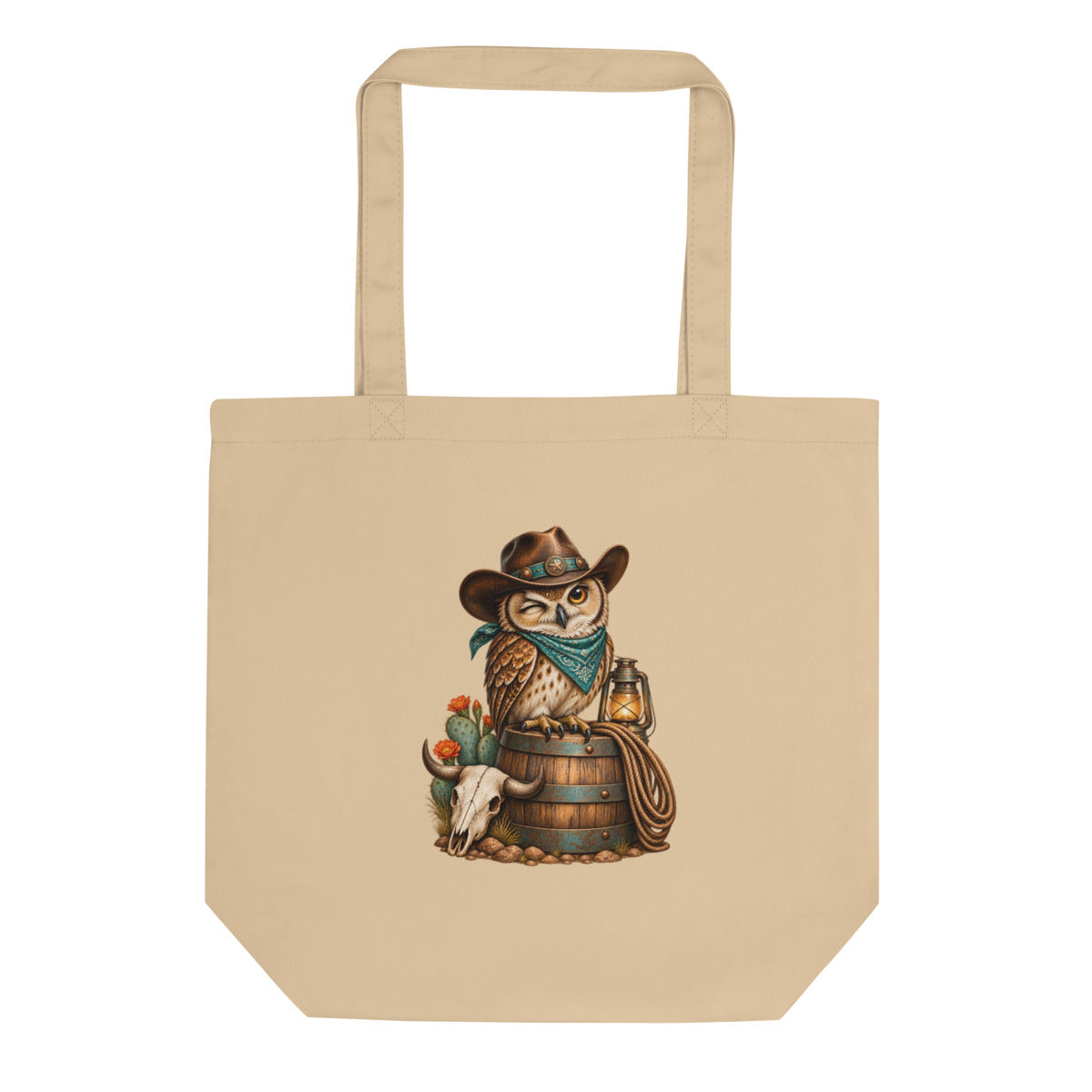 Saloon-Eule – Bio-Baumwolltasche – Frontdruck